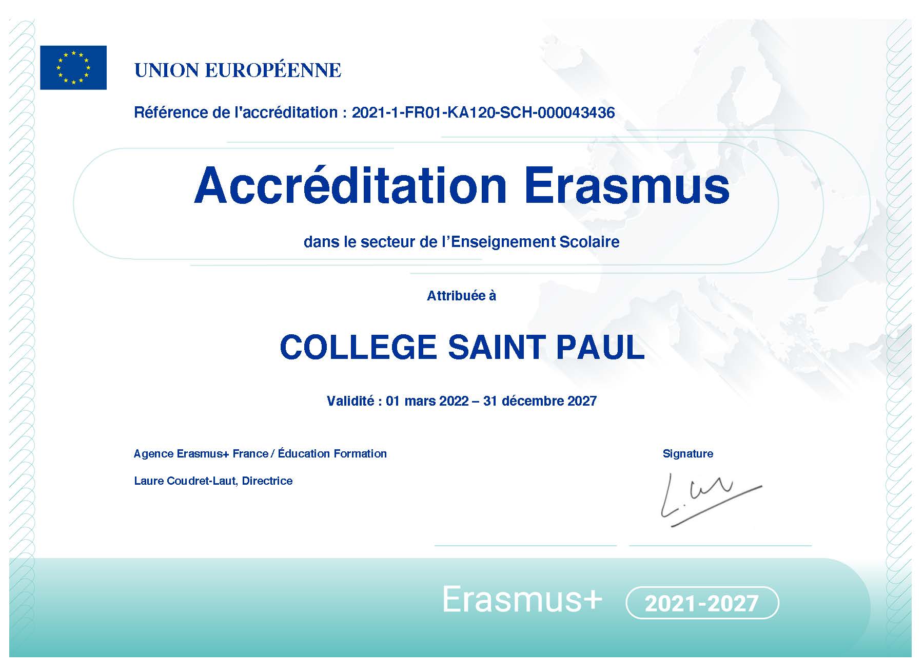 certificat accreditation